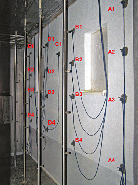 Obr. 1: Pohľad na konštrukciu ETICS z vnútra klimatizačnej komory