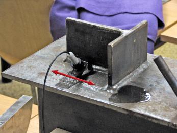 Obr. 14: Laboratorní UZ zkoušky kvvality svarů