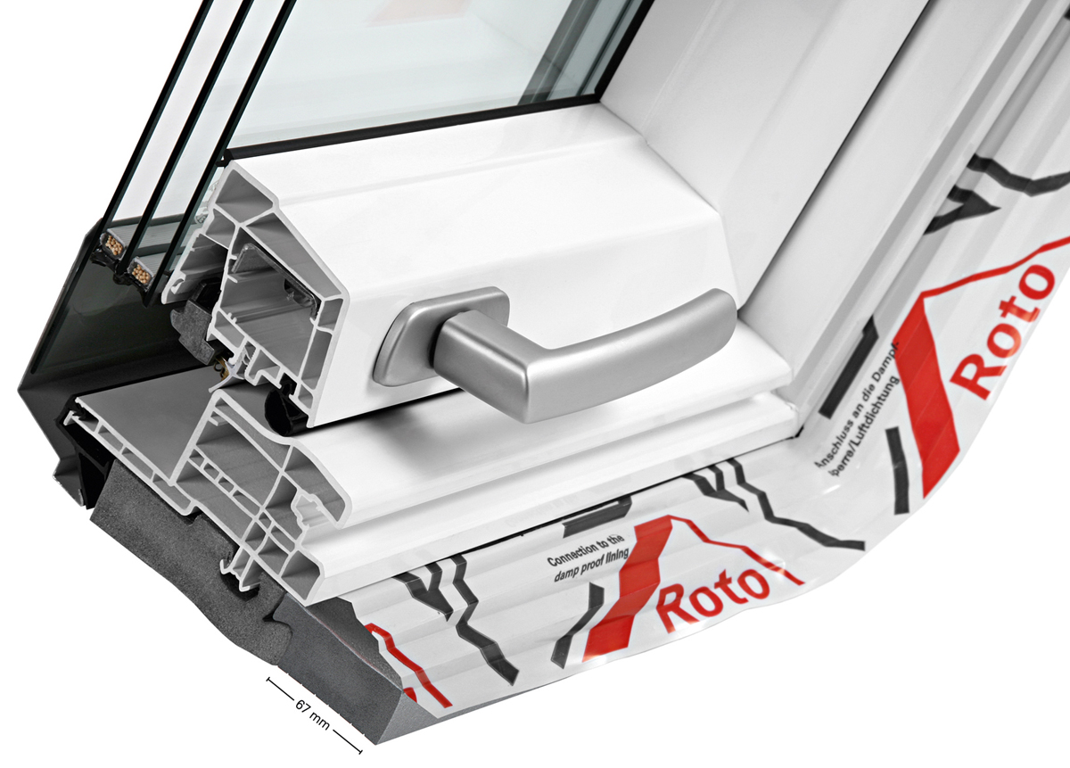 Roto Designo R8 s trojsklem – řez