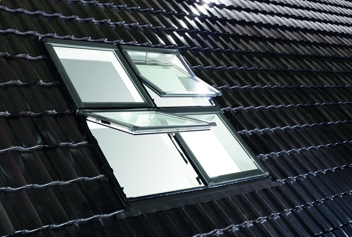 Sestava z oken Roto Designo R6 a R8