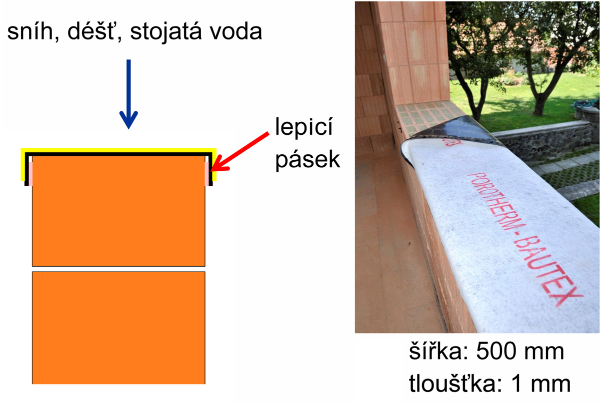 Fólie BAUTEX ZIP – H na ochranu parapetů a poslední řady cihel