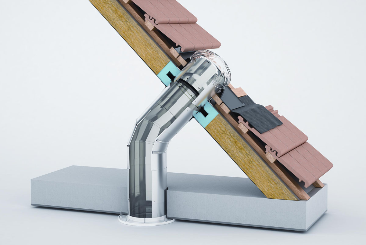 Vložený prvek LIGHTWAY BLUE PERFORMANCE oddělí teplou a studenou část světlovodu, aby nedocházelo ke kondenzaci