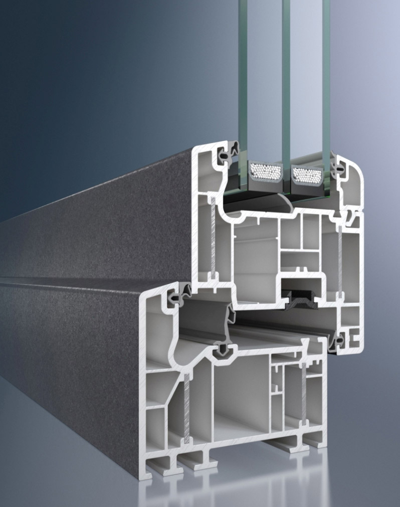 Schüco AutomotiveFinish – odstín DB 703 na systému Schüco ThermoPlus