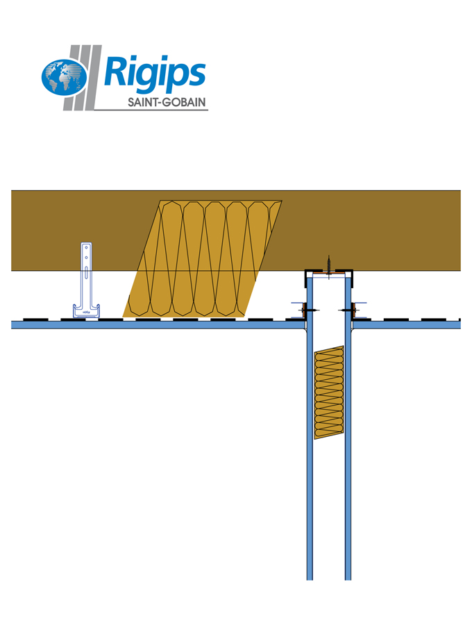 Komplexní řešení podkroví s modrými akustickými sádrokartonovými systémy Rigips; příčku lze díky kluznému napojení kotvit ke konstrukci krovu; návaznost podhledu a příčky lze řešit systémově vč. parozábrany a izolace; vyšší estetická kvalita díky stejnému povrchu příčky a podhledu; vyšší stabilita spáry díky stejnorodosti materiálů a systémovému řešení; splnění akustických požadavků