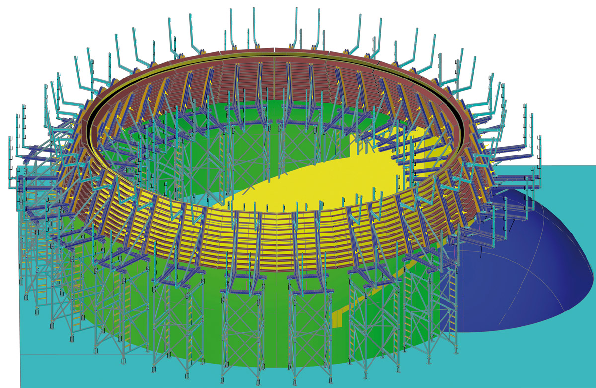 Trojdimenzionální plán nasazení bednění pro druhý záběr