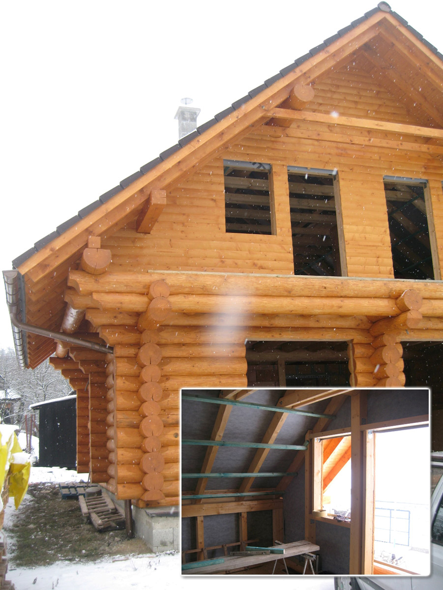 Zrubová drevostavba – technická príprava pred komplexným zateplením podkrovia