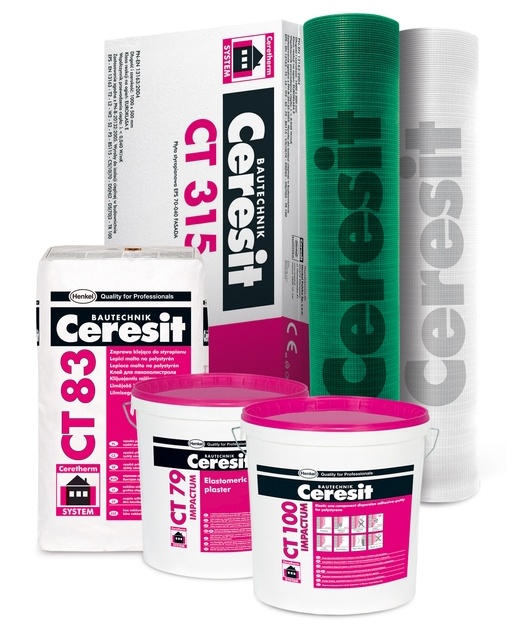Systém Ceresit Impactum se skládá z technologicky vysoce vyspělých produktů a speciálních vrstev, které mu propůjčují unikátní vlastnosti – lepicí malty CT 83, izolačních desek EPS, armovací tkaniny ze skelných vláken CT 325  a CT 327, jednosložkové lepicí a stěrkové hmoty CT 100 pro vytváření výztužné vrstvy s armovací tkaninou na deskách EPS a elastomerové omítky CT 79