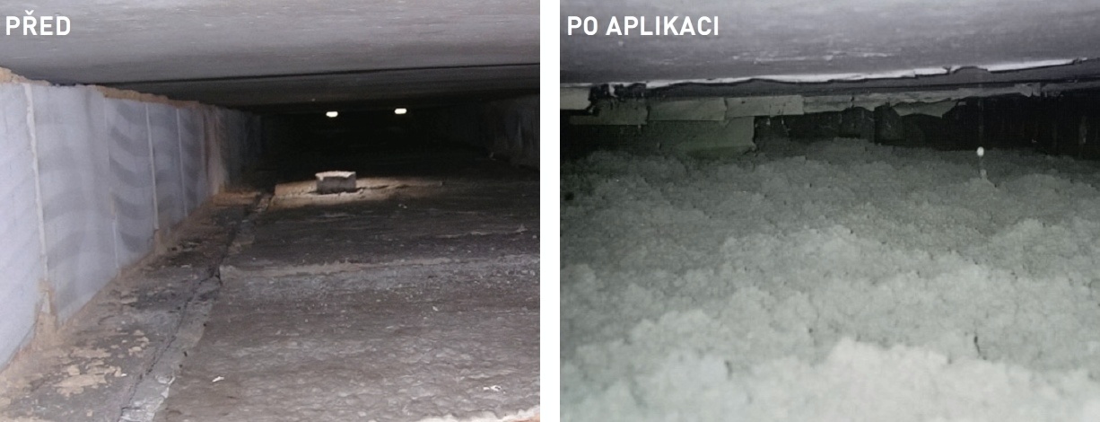 Foukaná izolace v konstrukci dvouplášťové střechy