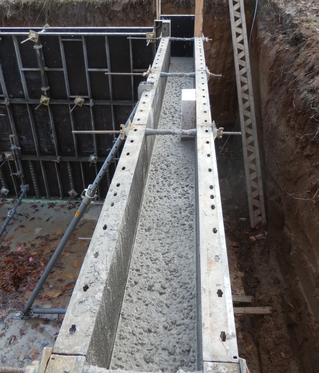 Obr. 2: Zabetonovaná stěna z Permacretu D