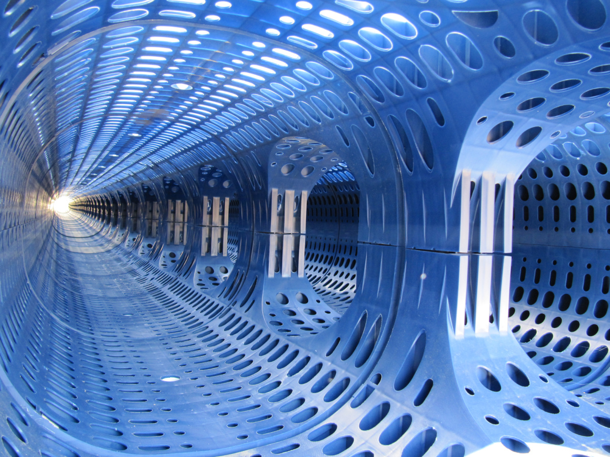 Wavin Q-bic z uceleného systému Intesio slouží k vytvoření retenčního prostoru pro objem návrhového deště