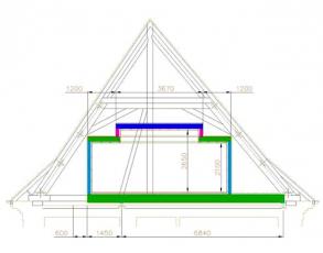 Vestavba do historického krovu zámku v Rokytnici u Přerova – základní schéma příčného řezu