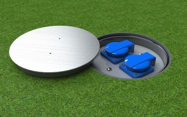 Venkovní podzemní zásuvka s potřebným krytím (IP67) proti vodě a prachu