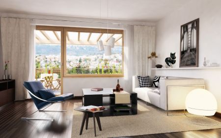 YIT vizualizace KOTI Hyacint interier budova D obyvaci pokoj