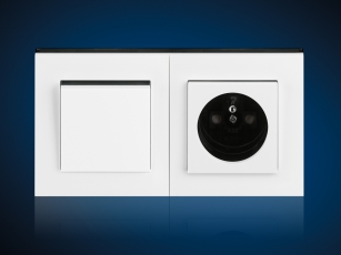 Dvojrámeček bílá – kouřová černá