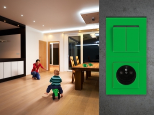 Dvojrámeček zelená – kouřová černá