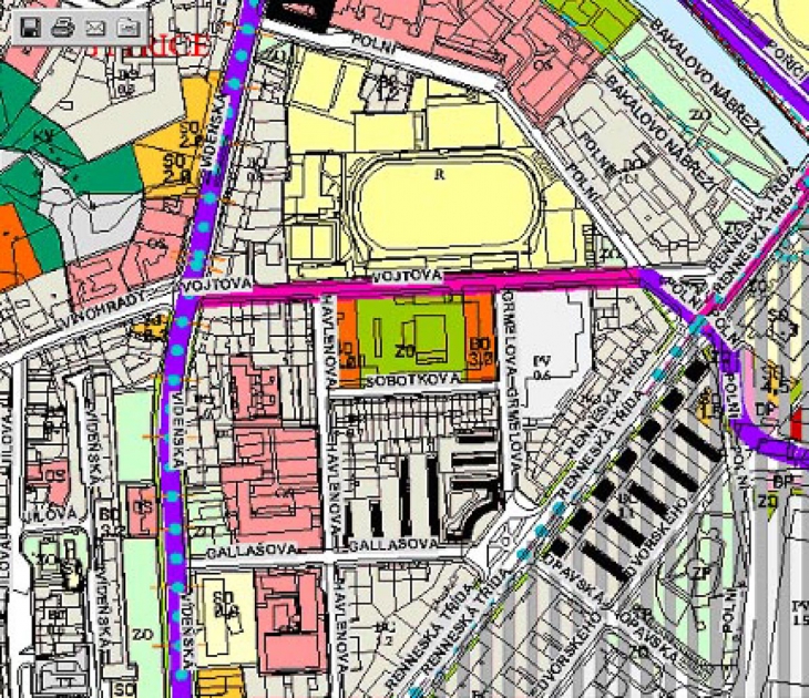 Proluka mezi ulicemi Vojtova, Grmelova a Havlenova 