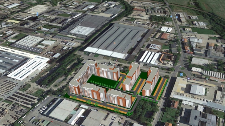 Celkový letecký pohled od západu