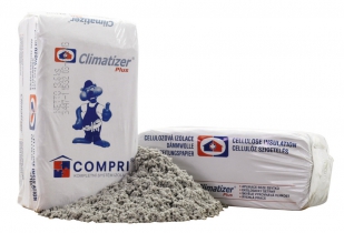 Obr. 10: Climatizer Plus® – foukaná tepelná a akustická izolace vyráběná na bázi celulózových vláken 