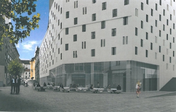 Nový parkovací dům v Panenské ulici v Brně – vizualizace