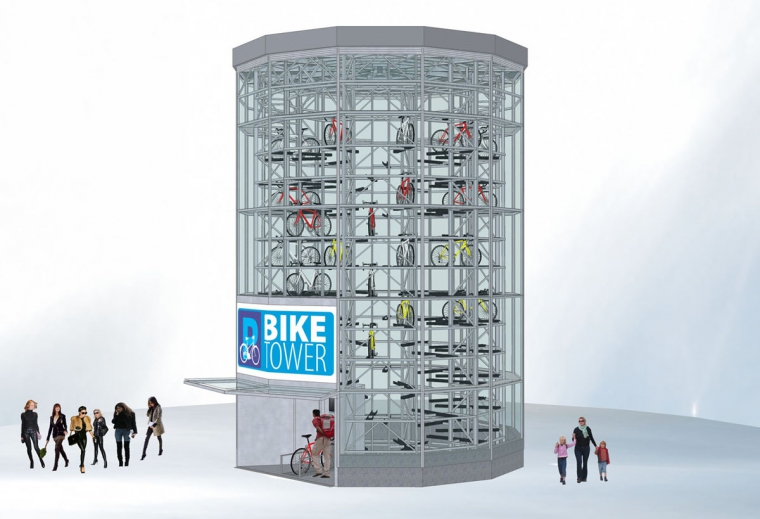 Parkovací dům pro kola u stanice metra Háje – vizualizace