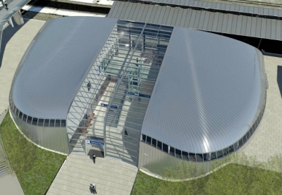 Vizualizace nového horního nádraží v Karlových Varech, zdroj www.petrfranta.eu