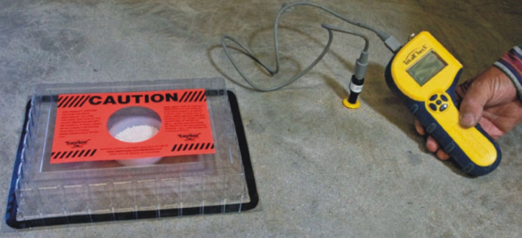 Zkušební cela měření odparu z betonového podkladu dle normy ASTM F1869-11