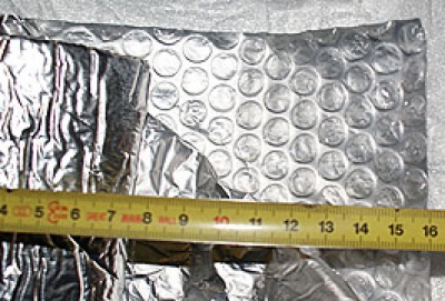 Ověření tepelně reflexních vlastností termoreflexních fóliových izolací – ukázka vzorku