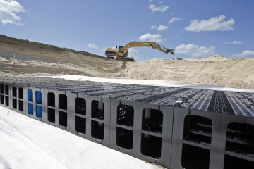 Vsakovací objekt sestavený ze vsakovacích boxů RAUSIKKO BOX 8.6S 