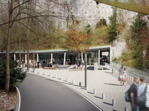Nový vstup do Punkevních jeskyní, Burian – Křivinka Architekti, vizualizace www.burian-krivinka.cz