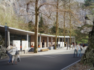 Nový vstup do Punkevních jeskyní, Burian – Křivinka Architekti, vizualizace www.burian-krivinka.cz