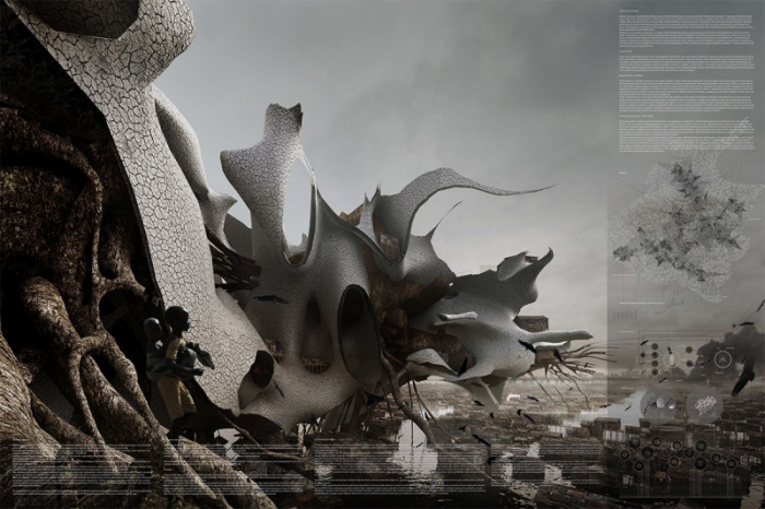 Biosyntetická zásobárna pitné vody pro slumy v nigerijském Lagosu, autor Jindřich Ráftl, zdroj www.thinkarch.cz