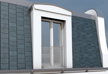 Ochranné zábradlí ukotvené do okenního profilu Schuco Alu Inside