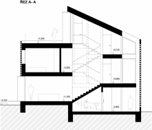Obr. 2d: Studie Ing. arch. Jiřího Bužka a spoluautorů Ing. arch. Markéty Orságové a Radima Kyncla z Brna – řez