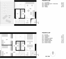 Obr. 2f: Studie Ing. arch. Jiřího Bužka a spoluautorů Ing. arch. Markéty Orságové a Radima Kyncla z Brna – půdorys