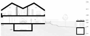Obr. 4e: Studie Ing. arch. Jana Vojtíška a Ing. Jakuba Staníka z Brna – řez