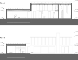 Obr. 5e: Studie Ing. arch. Davida Korsy a Ing. arch. Denisy Kanderové – řez
