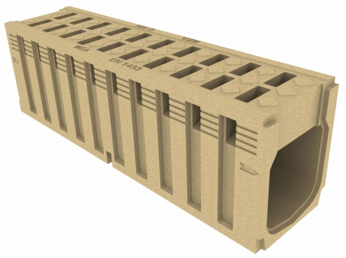 Systém DM se vyrábí ve třech světlých šířkách 100, 150 a 200 mm, včetně příslušenství, jako jsou vpusti, revizní díly a čelní stěny