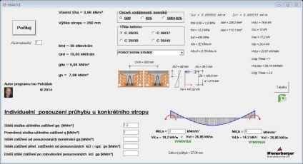 Obr. 7: Program pro posouzení vložek MIAKO 50 a 62,5 