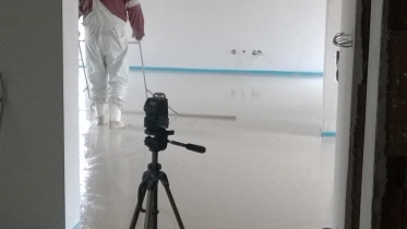 Nivelace – urovnání povrchu lité směsi ANHYMENT