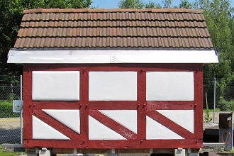 Obr. 6: Ukázka omítky hrázděného domu s použitím omítky Fixit 222