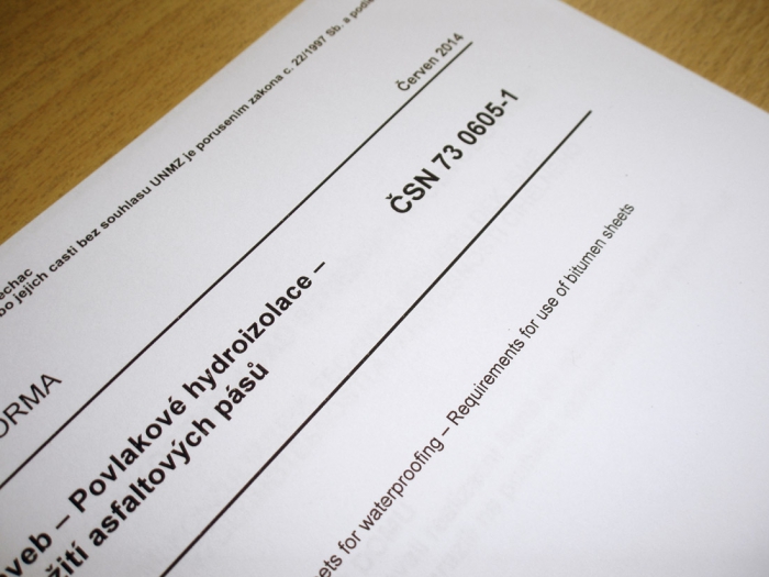 Nová česká technická norma pro použití asfaltových pásů