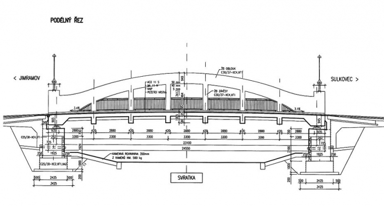 Obr. 3: Podélný řez