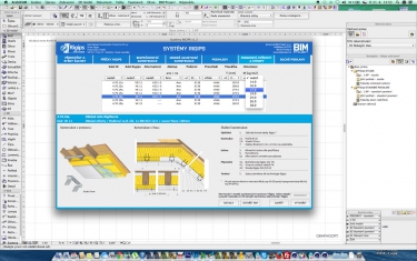 Obr. 4: Práce s doplňky – generování skladby podkroví v ArchiCADu: a – filtrování parametrů a výběr vhodné skladby; b – aplikace v nástroji Střecha 