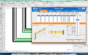 Obr. 5: Práce s doplňky – generování skladby příček v ArchiCADu: a – vygenerování a aplikace zvolené skladby sendvičové konstrukce na příčku; b, c – vygenerovaná konstrukce se šrafou; d – automatický popis skladby konstrukce ve výkresu; e, f – zobrazení konstrukce vč. materiálů ve 3D; g – vygenerovaná skladba sendvičové konstrukce