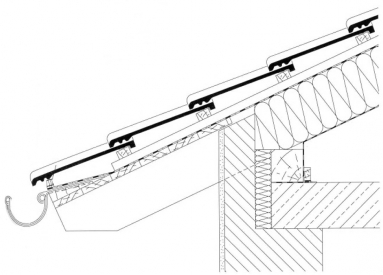 Obr. 3: Klínové prkno v okapní hraně
