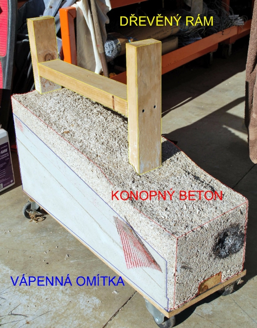 Obr. 1. Model konstrukce z konopného betonu
