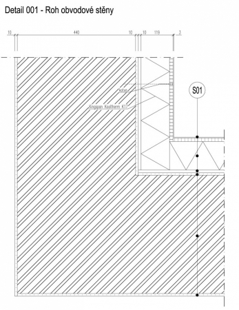 Roh obvodové stěny