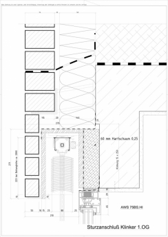 Detail napojení – kabřinec, okenní překlad (zdroj Engelshove.de)