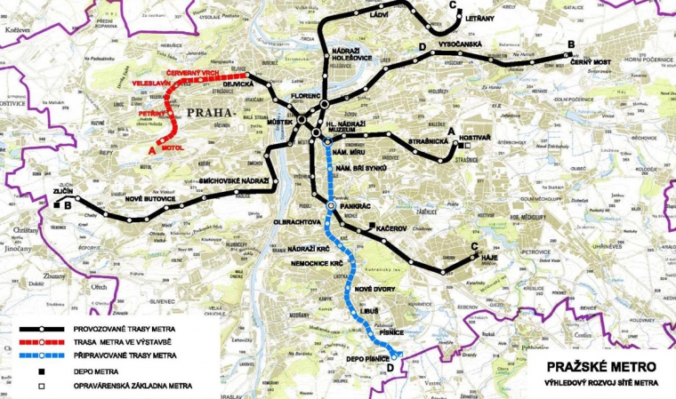 Trasy pražského metra