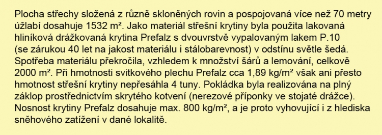 Hliníková krytina PREFALZ na Lučním domě v Krkonoších